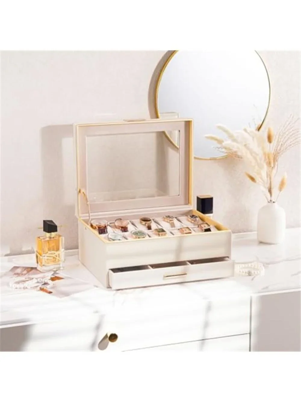 Watch Case for Women, Valentine Gifts, 10 Slot Watch Display Case